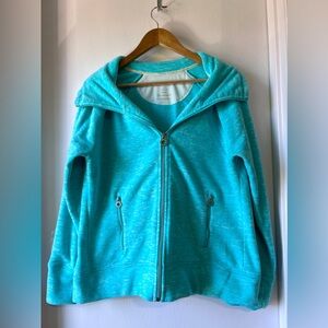 TURQUOISE CALVIN KLEIN ‘PERFORMANCE’ FLEECE ZIP UP, Size: XL